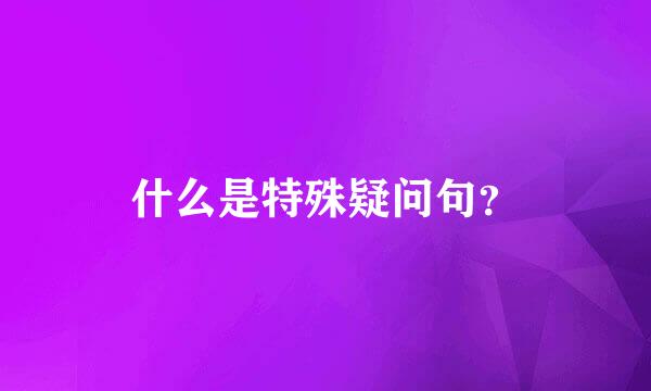 什么是特殊疑问句？