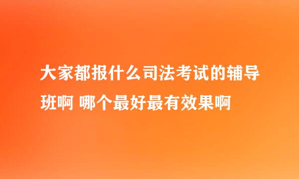 大家都报什么司法考试的辅导班啊 哪个最好最有效果啊