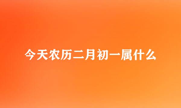 今天农历二月初一属什么