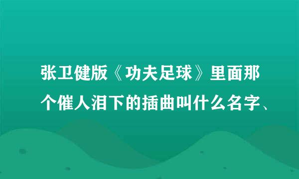 张卫健版《功夫足球》里面那个催人泪下的插曲叫什么名字、