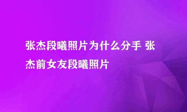 张杰段曦照片为什么分手 张杰前女友段曦照片