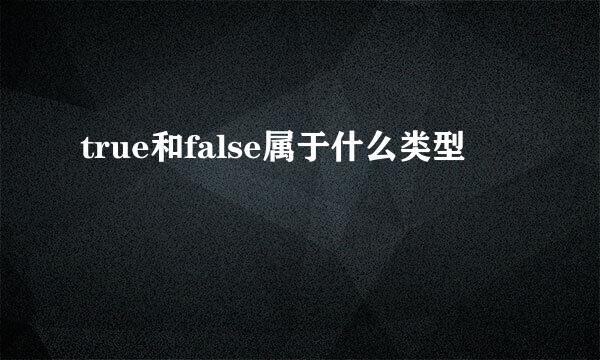 true和false属于什么类型