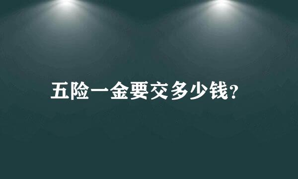 五险一金要交多少钱？