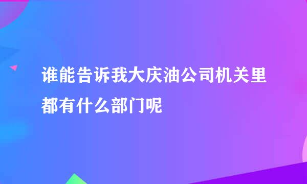 谁能告诉我大庆油公司机关里都有什么部门呢