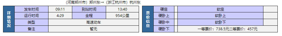 郑州到杭州的火车路线？