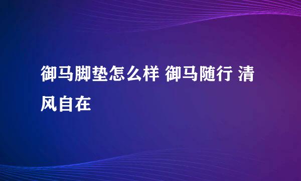 御马脚垫怎么样 御马随行 清风自在