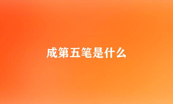 成第五笔是什么