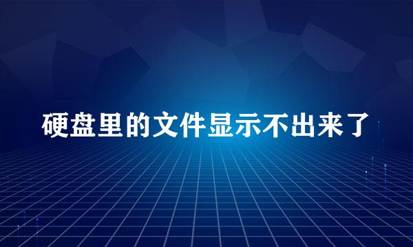 硬盘里的文件显示不出来了