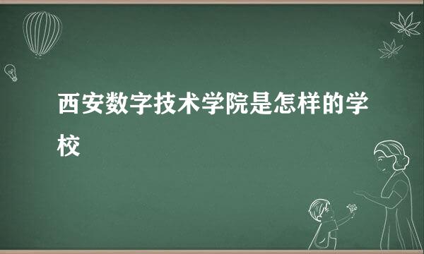 西安数字技术学院是怎样的学校