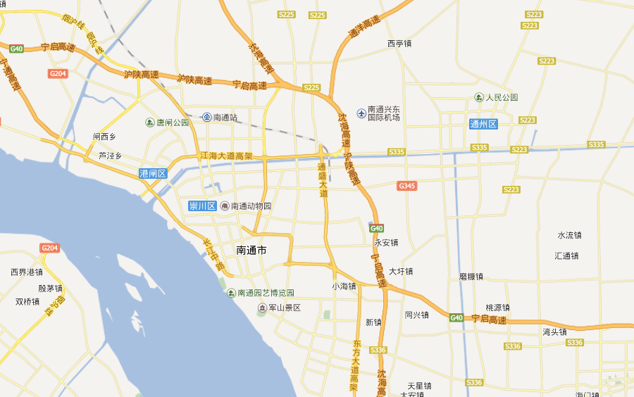 求一张江苏省南通市的高清地图