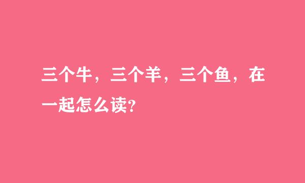 三个牛，三个羊，三个鱼，在一起怎么读？