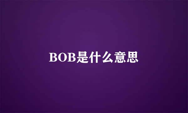 BOB是什么意思