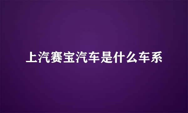 上汽赛宝汽车是什么车系