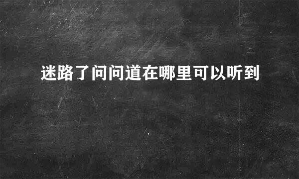 迷路了问问道在哪里可以听到