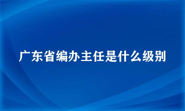 广东省编办主任是什么级别