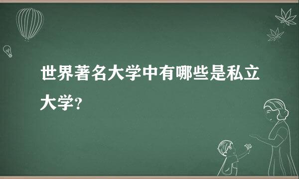 世界著名大学中有哪些是私立大学？