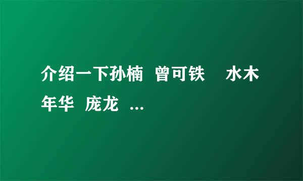 介绍一下孙楠  曾可铁    水木年华  庞龙  少女时代  王力宏    张惠妹  的好听歌曲 还有好听的DJ