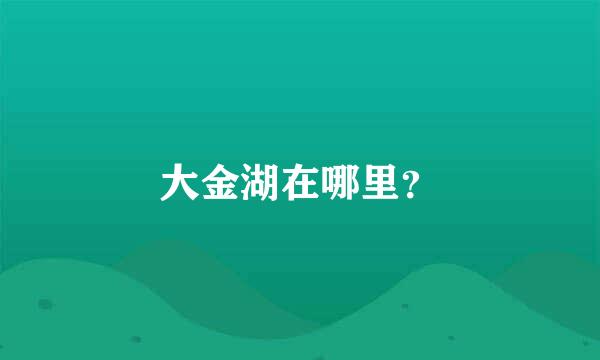 大金湖在哪里？