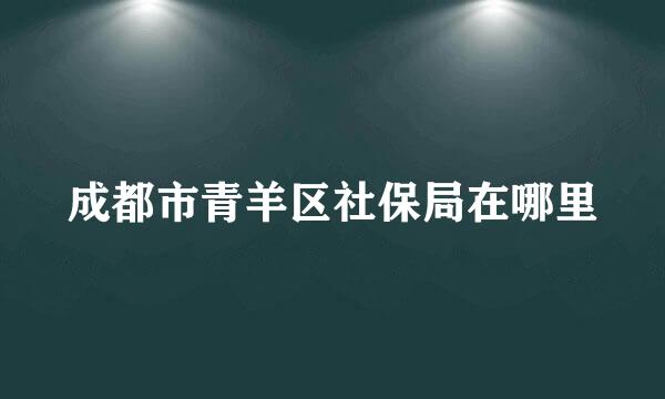 成都市青羊区社保局在哪里