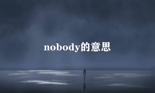 nobody的意思