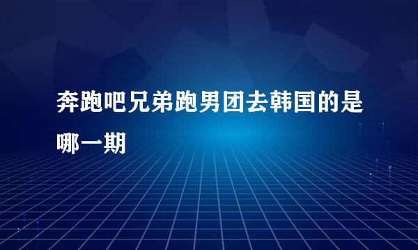 奔跑吧兄弟跑男团去韩国的是哪一期