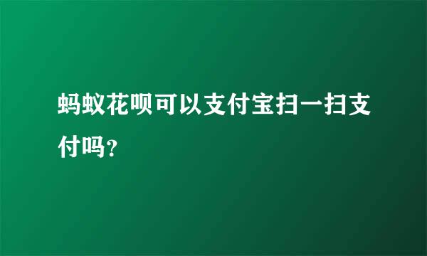 蚂蚁花呗可以支付宝扫一扫支付吗？