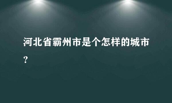 河北省霸州市是个怎样的城市？