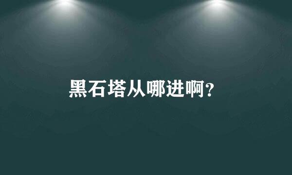 黑石塔从哪进啊？