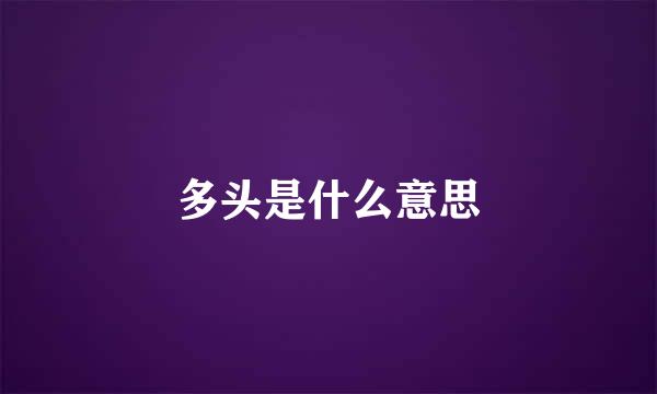 多头是什么意思