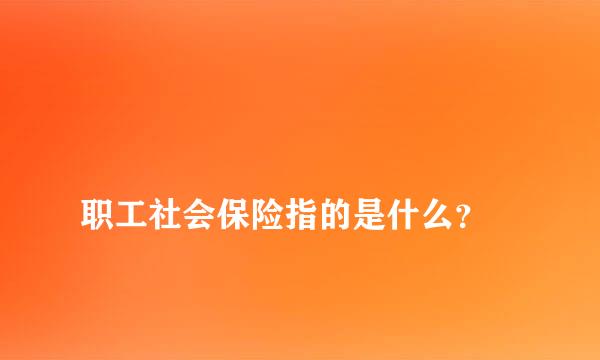 
职工社会保险指的是什么？
