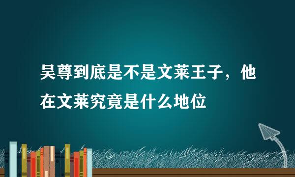 吴尊到底是不是文莱王子，他在文莱究竟是什么地位