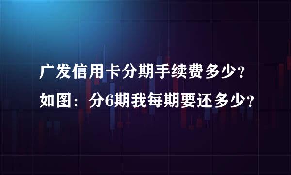 广发信用卡分期手续费多少？如图：分6期我每期要还多少？