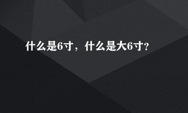 什么是6寸，什么是大6寸？