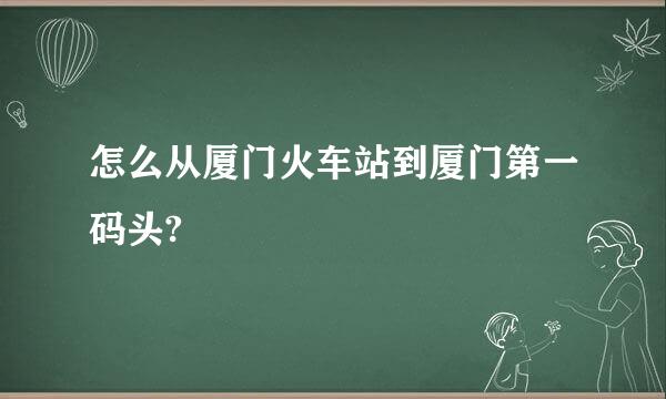 怎么从厦门火车站到厦门第一码头?