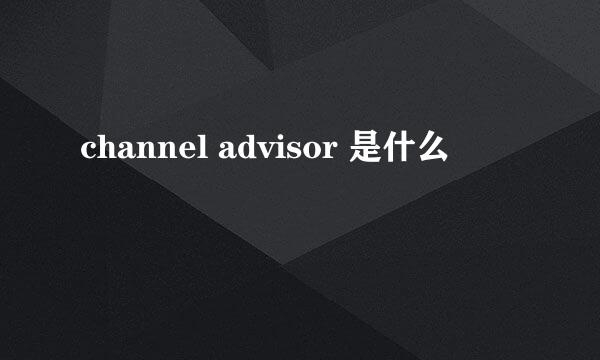 channel advisor 是什么