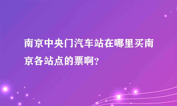 南京中央门汽车站在哪里买南京各站点的票啊？