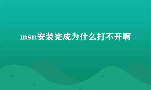 msn安装完成为什么打不开啊