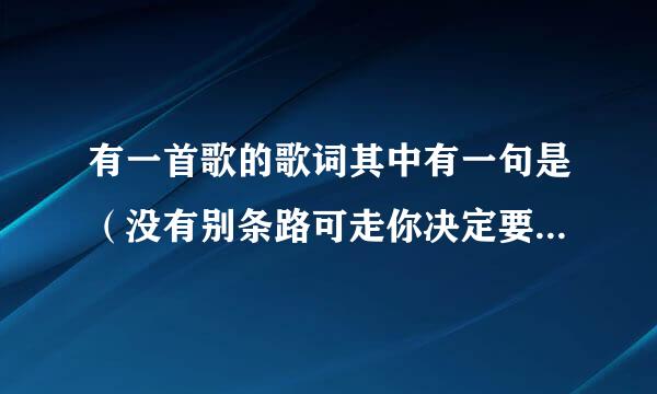 有一首歌的歌词其中有一句是（没有别条路可走你决定要不要陪我）谁知道这首歌名叫什么呀？？