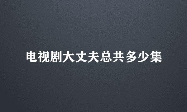 电视剧大丈夫总共多少集