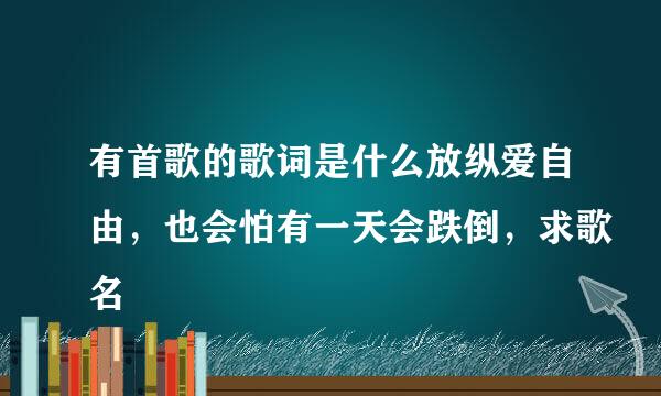 有首歌的歌词是什么放纵爱自由，也会怕有一天会跌倒，求歌名