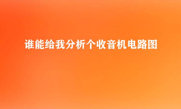 谁能给我分析个收音机电路图