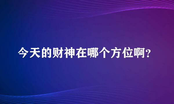 今天的财神在哪个方位啊？