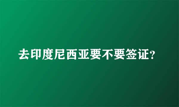 去印度尼西亚要不要签证？