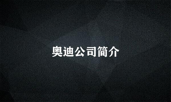 奥迪公司简介