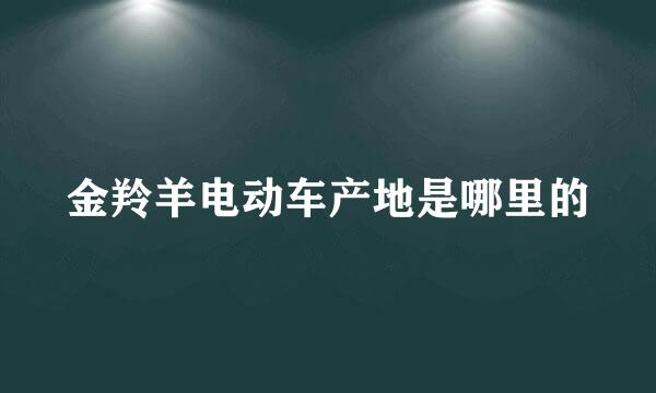 金羚羊电动车产地是哪里的