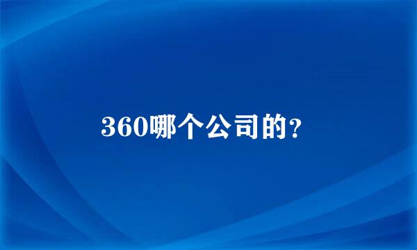 360哪个公司的？