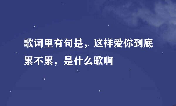 歌词里有句是，这样爱你到底累不累，是什么歌啊