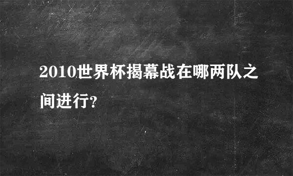 2010世界杯揭幕战在哪两队之间进行？