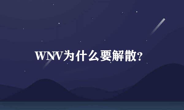 WNV为什么要解散？