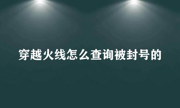 穿越火线怎么查询被封号的